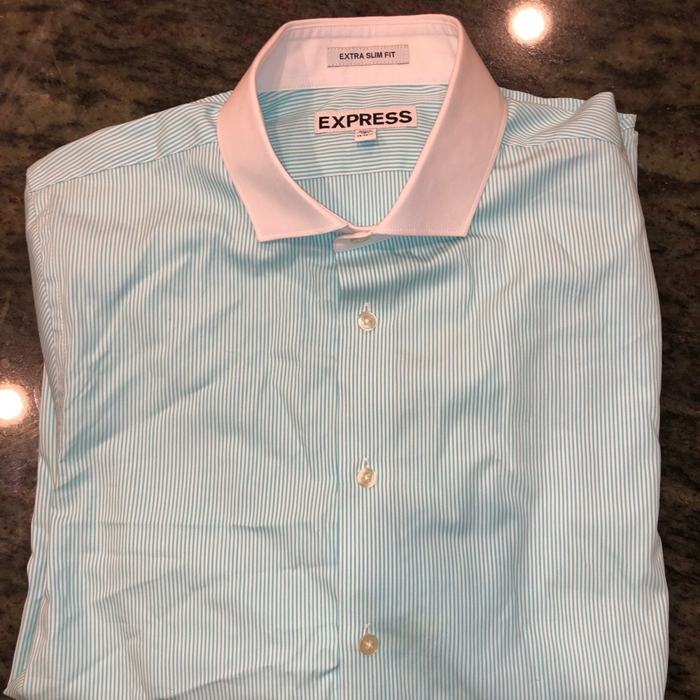 Express Men’s Slim Fit Mint Green Dress Shirt